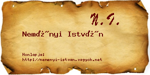 Neményi István névjegykártya